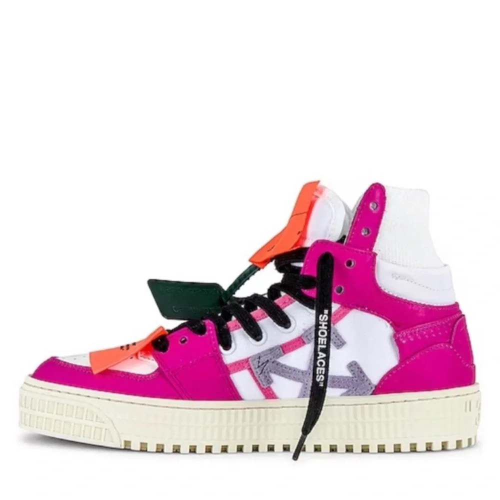 Off-White Pink High-Top Sneakers - Picture 2 of 6
